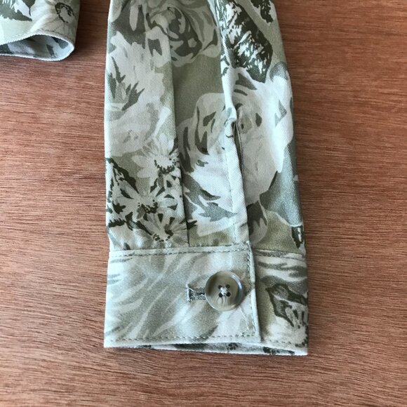 Derek Lam 10 Crosby Chloe Floral Cropped Cargo Jacket Women 4 Green Floral 17871 - Picture 9 of 13